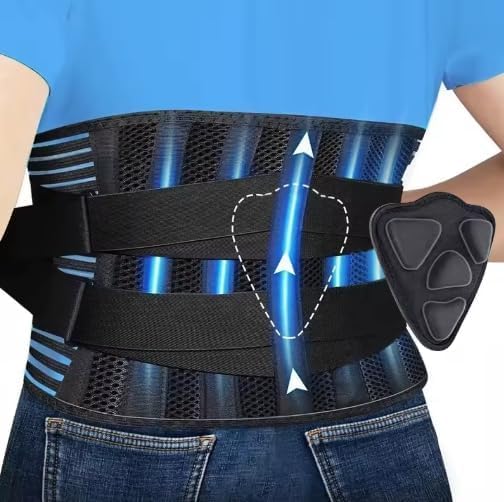 Back Brace for Men & Women - Lower Back Support Belt for Sciatica, Bulging Disc & Pelvic Pain Relief - Adjustable Lumbar Support Brace for Work, Sleeping & Everyday Use - Faja para Espalda y Ciática (Medium)
