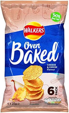Walkers Baked Cheese and Onion Crisps 6 Pack 150g