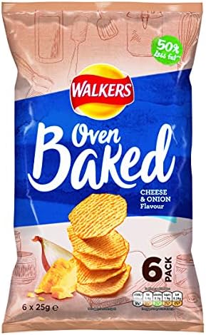 Walkers Baked Cheese and Onion Crisps 6 Pack 150g
