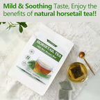 Premium 100 Horsetail Tea Bags, Made with 100% Wild Natural Horse Tail Herb, For Hair & Nail, No Additives & Caffeine Free-Cola De Caballo Hierba.