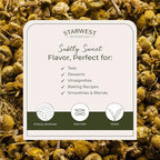 Starwest Botanicals Organic Chamomile Flowers Whole - Dried Loose Leaf Herb for Tea, Herbal Lotions, & Baking, Sourced from Egypt, Certified Kosher, Non-GMO - 4 oz Pouch