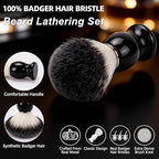 3 Pcs Black Shaving Brush Stand, Razor Stand and Shave Brush Stand Set, Bathroom Shaving Accessory Organizer for Wet Shaving Durable Design for Men