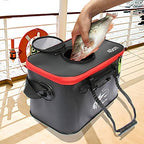 Grneric Fishing Bucket, 6Gallon/8Gallon/10Gallon Foldable Fish Bucket,Live Fish Container Multi-Functional Live Fish Bait Bucket,Outdoor Camping EVA Fishing Bag and Fish Protection Bucket