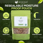Biokoma Organic Oak Bark 100g (3.55oz) Dried Cut Herb Caffeine-Free USDA Organic Herbal Tea Digestion Support Antioxidant Resealable Moisture Proof Pouch No Additives No Preservatives No GMO Kosher