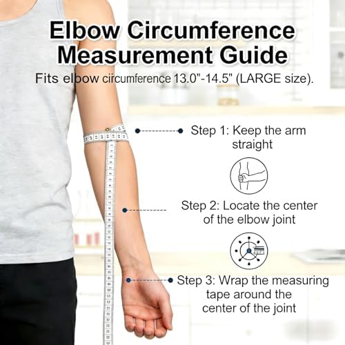 Copper Elbow Brace Compression Sleeves for Pain Relief Men Women, Arm Support Forearm Pads Braces for Tendonitis, Tennis, Golfers, Arthritis, Weight lifting (Large, Black)