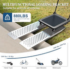 Aluminum Shed Ramp Pair-47.2" L x 8.5" W-2pcs, 880 lb Heavy-Duty Capacity, Lightweight 6.7 lb Each, Perforated Non-Slip Traction for Lawn Mower, Motorcycle, Wheelbarrow, ATV, Farm & Workshop