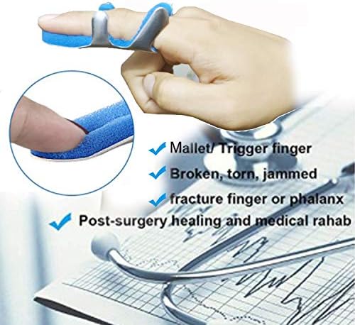 2 Size Trigger Finger Splint Frog Type Finger Brace, Finger Knuckle Immobilization, Mallet Broken Fingers Protector Aluminum Fold Over