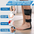 SinWar AFO Foot Drop Brace for Walking, Lightweight Ankle Support Orthosis with Half Foot Plate, Adjustable Strap, Drop Foot Postural Correction Brace for Men and Women (L-right)