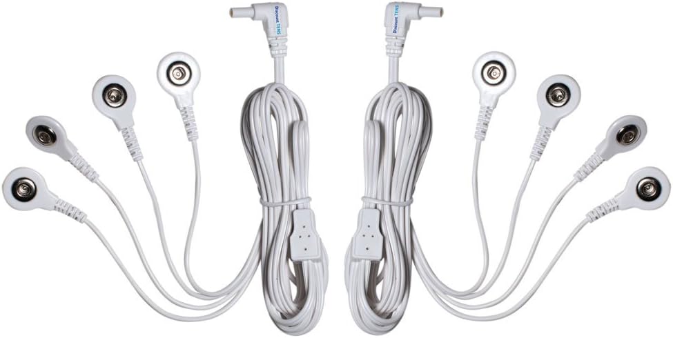 Discount TENS Brand - Replacement Lead Wires, Port Doubler, 2.35mm Shielded Plug to Four 3.5mm Snap Connectors - (Pack of 2)