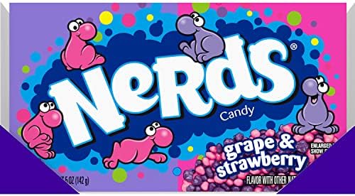Nerds Candy, Grape & Strawberry Flavor, 5 Ounce Movie Theater Candy Boxes (Pack of 12)