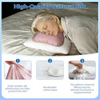 Satin Ear Piercing Pillow - Removable Washable Large Cover Piercing Pillow for Side Sleepers, Donut Side Sleeping Pillow for Pain Relief Sleeping, Pressure Sore, Adjustable Ear Protector (Pink)