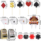 21 Pieces Casino Cake Decorations Set Includes Mini Slot Toy Machine Poker Cake Cupcake Topper Casino Happy Birthday Topper Poker Chips Dices for Las Vegas Scene Theme Parties