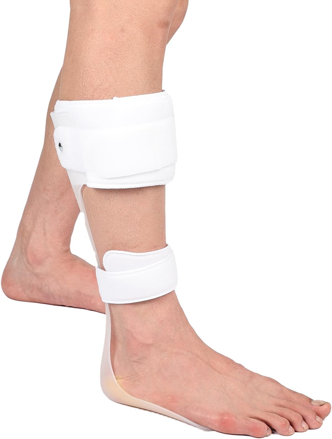 Orthomen AFO Drop Foot Brace - Patented Dual-Strap Half Sole Design Medical Ankle Support for Stroke, MS, Foot Drop & Nerve Damage. Fits INSIDE Shoes, S-Right