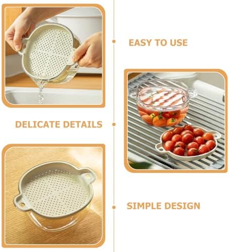 Zerodeko Multifunctional Plastic Vegetable Washing Basket and Fruit Draining Strainer, Dual-layer Colander with Frosted Finish, Kitchen Food Strainer for Home Produce Washing and Draining