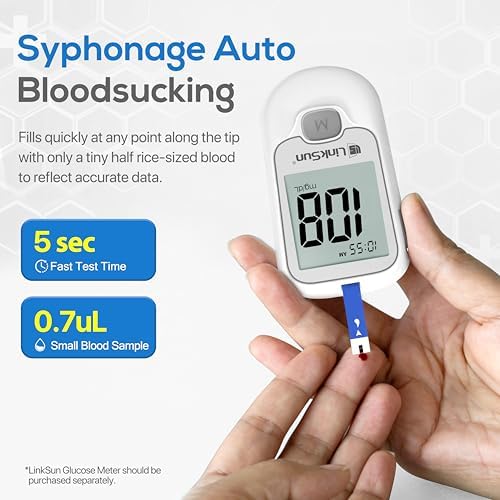 100 Blood Glucose Test Strips & 100 Lancets Kit, Compatible with G-425-1,G-425-2V, G-425-3, G-427B Glucose Monitor, Accurate Diabetes Testing Supplies, Diabetic Blood Test Strips (No Meter Included)