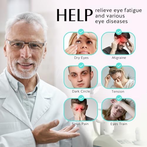 YFONG Heated Eye Mask, Warm Eye Compress Mask for Dry Eyes, USB Electric Heating Pad with Temperature & Timer Control, Dry Sleep Mask for Relax & Reduce Strain Dark Circle Stye Treatment, Blue