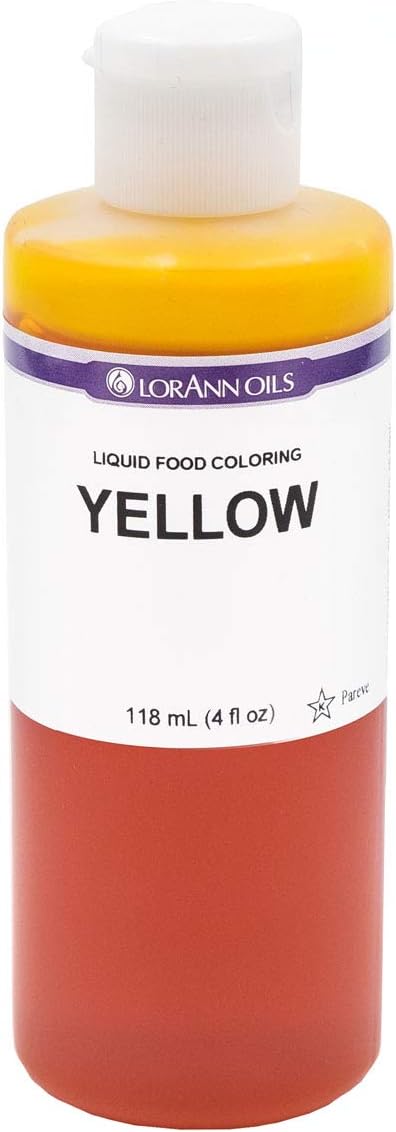 LorAnn Yellow Liquid Food Coloring, 4 ounce bottle