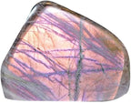 Natural Labradorite Moonstone Purple Flash Healing Crystal Quartz Gemstone Specimen Polished Irregular Shape for Reiki Decoration (Purple 500-600Grams)