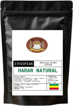 Ethiopian Harar Natural Green Coffee Beans – Unroasted Specialty Grade Heirloom Arabica | Wild, Winey, Bold & Fruity Flavor | High-Altitude Grown | For Home Roasting | 5lb/80 Ounces