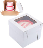 Tall Cake Boxes for Tier Cakes,12x12x10 Inch [10Pack ] Thick Sturdy Bakery Box with Window,White Cake Carrier, Disposable Cake Containers,Birthday Cake Boxes