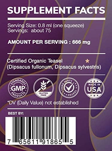 HerbEra Earth's Love - Teasel Alcohol Herbal Extract Tincture, Super-Concentrated Teasel (Dipsacus fullonum, Dipsacus sylvestris) Dried Root (2 fl oz)