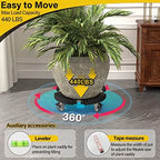 Goovilla Heavy Duty Plant Stand with Wheels, 1Pack Adjustable 15-22 Plant Caddy with Lockable Caster Wheels 440LBS, Rolling Stand/Dolly/Roller for Indoor Outdoor Large Planter, Flower Pot,Black