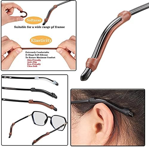 34PCS Eyeglasses Retainers Silicone Glasses Temple Holders Anti-slip Protectors Comfort Eyewear Spectacle Stay Put Glasses Stoppers Ear Grip Hooks… (Eyeglasses Retainers-34PCS-Black)