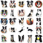 50Pcs Border Collie Dogs Stickers Cute Border Collie Pets Dog Vinyl Waterproof Decals for Decor Laptop Water Bottle Phone Window Scrapbook Kids Teens Adults Reward Gifts Sticker
