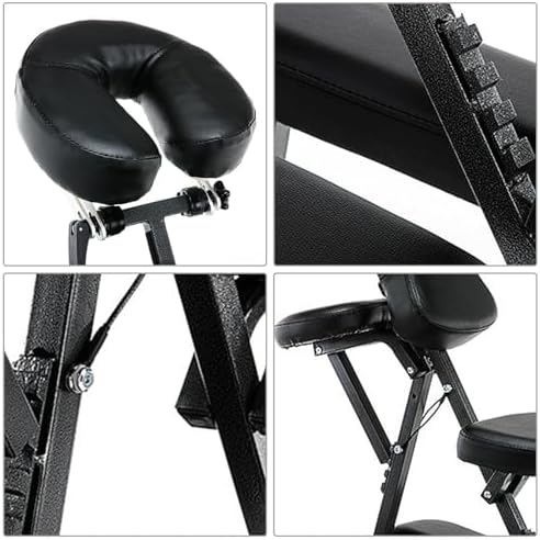 Foldable Tattoo Chair, Professional Lightweight Portable Massage Chair, Load Capacity 250lbs, for Tattoo Parlor, Massage Parlor,Pink