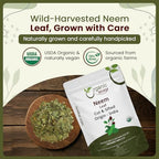 Organic Way Neem Leaf Cut and sifted | Herbal Tea | Premium Neem Leaf | USDA Certified | Non GMO & Gluten Free | Origin - India (4 oz - 1/4 lbs)