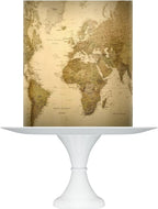 Vintage World Map Edible Cake Topper, 8x10 inch Icing Sheet cake wrap