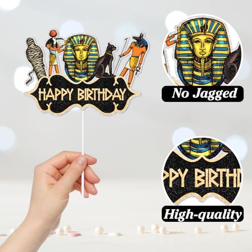 Egypt Cake Toppers Set of 7 Pharaoh, Mummy Themed Happy Birthday Decoration, Perfect Egyptian Theme Party for Kids, Birthday Party and Baby Shower Decoration Supplies for Boys and Girls. LIANGSS