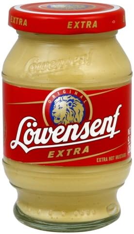 Lowensenf Mustard in Jar, Extra Hot, 9.3 Ounce
