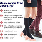 Neo G Travel Compression Socks For Women - Energizing tired, aching legs. Perfect flight companion, great for long periods of inactivity - Graduated Compression Socks - Beige - L