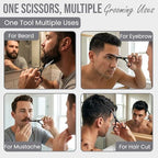 Mustache & Beard Scissors for Men – Professional 5" Stainless Steel Grooming Kit with Comb & Travel Case – Sharp Facial Hair Trimming Tool for Mustache, Beard, Nose & Eyebrows