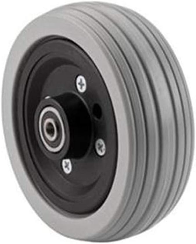 Wheelchair Caster Assembly, Flat Free, Grey Ribbed Tire, 6" x 2", TAGC1762