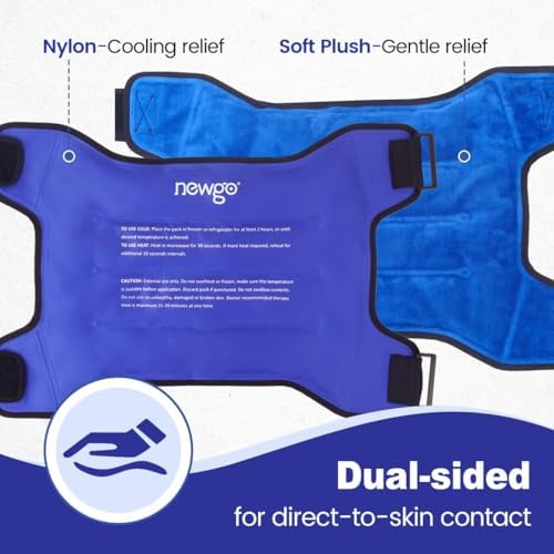 NEWGO Hip Ice Pack Wrap After Hip Replacement Surgery, Gel Cold Therapy Pack Reusable Soft Plush Lined Ice Wrap for Sciatica, Injuries Pain Relief, Bursitis & Swelling - Blue