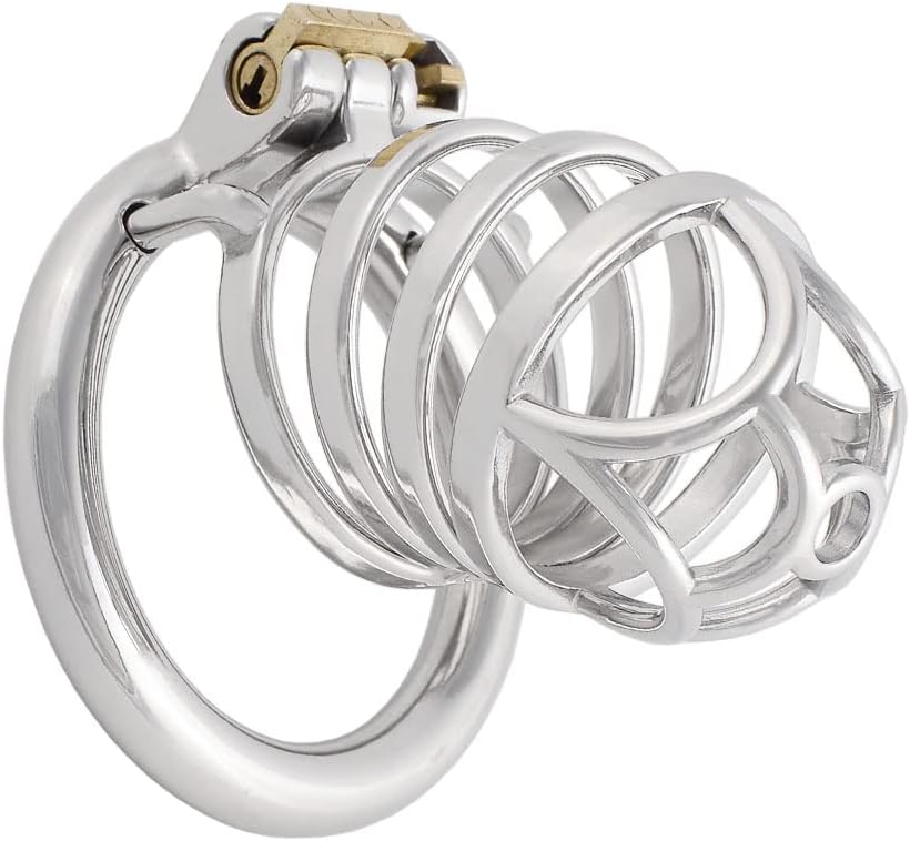Men's Chastity Cage Devices Stainless Steel Male Abstinence Chastity Cock Cage Virginity Lock J1145 45mm