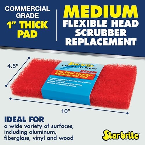 STAR BRITE Flexible Head Scrubber Replacement (Medium) (Red) (040126)