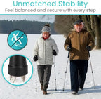 Vive Cane Tips for Ice - All Terrain Heavy Duty (2 Pack) Metal Retractable 4-Prong Hiking Attachment - Replacement Grip for Walking Sticks, Trekking Pole, Crutches, Tip Points for Winter Snow Safety