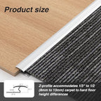 Zonon 36 Inch Aluminum Alloy Z-Shape Floor Transition Strip, Carpet to Tile/Laminate/Wood Floor,Cuttable Edge Trim Strip Protection Cover for Home Office Bedroom Doorways, Waterproof & Rust-Resistant