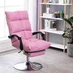 Adjustable Height Recliner Beauty Chair - Lunch Break Leisure Lifting Reclining Swiveling Chair - Portable Massage Stool Bed with Swivel and Foot Rest for Salon Nail Experience