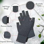 Medipaq Anti-Arthritis Gloves with Extra Grip for Men & Women - Fingerless Compression Gloves - Relieve Arthritis Pain