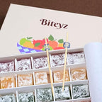 Biteyz Original Turkish Delight, Vegan Candy Gift Box - Assorted Gourmet Fruit Snacks with Lemon, Apple, Orange, Pomegranate, and Raspberry Flavors, 36 Pieces of Luxury Handmade Vegan Treats