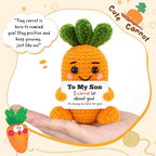 FEFAMM Easter Basket Stuffers for Teens Boys, Easter Gifts for Son Teens, Birthday Gifts for Son from Mom Dad, Handmade Crochet Carrot Graduation Fathers Day Gift for Sons Cute Carrot