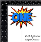 Comic Superhero One Cake Topper, Superhero Theme 1st First Birthday Cake Smash Décor, Comic Superhero Party Decoration Supplies, Comic Book Explosion Boom One Cake Décor for Boys Kids