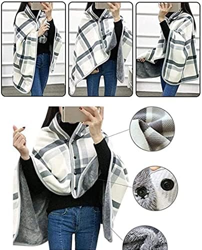 Wheelchair Ponchos with Hood Sleeveless Coats for Adults - Stay Warm with Winter Wheelchair Blanket Warmer Cover, Thick Soft Flannel Multipurpose Leisure Blanket Cape