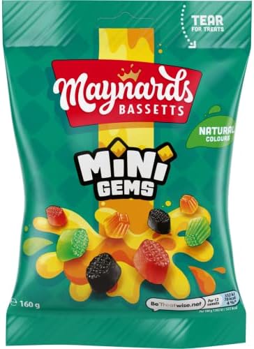 Maynards Bassetts Midget Gems Sweets Bag, 160g