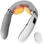 Neck Massager with Heat, Ultra-Lightweight Electric Pulse Device for Neck Relaxation, Cordless Mini Smart Massager for Soothing Stiff Muscles, for Home, Office and Travel