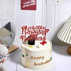 Look at You Becoming a Nurse Cake Topper, Congrats RN/BSN/LPN/NP Cake Decor, Nurse Grad Graduation Party Decorations Supplies, Red Glitter